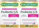 Nature 's Bounty Probiotic GX, Occasional Gas 및 Bloating, Dietary Supplement, 소화 건강, 25 캡슐 (패키지 2)