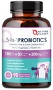 여성 - 남성 소화 건강을위한 NATURE TARGET Probiotics, Prebiotics가있는 Mens-Womens Probiotics, Gut 및 면역 건강을위한 100 억, 냉동 없음, 90 Veggie 캡슐 (45 일 공급)