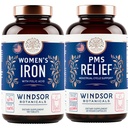 여성을 위한 WINDSOR BOTANICALS 철 보충교재와 PMS 기복 뭉치