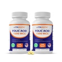 Vitamatic Folic 산 1000 mcg (1 mg) – 240 채식 정제 (팩 2) 1667 mcg DFE – 비타민 B9 Prenatal, 심장 및 세포 건강