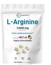 마이크로 성분 MCT 기름을 가진 L 아르기닌 1000mg, 300 Softgels | 남성 & 여성을 위한 산화 방지제* | 매일 웰니스를 위한 여분 힘 아미노산 공식 | Non-GMO, 글루텐 자유로운, 아니 Soy