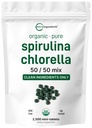 마이크로 성분 유기 Spirulina Chlorella 소형 정제, 2,500의 정제 (8 달 공급) | 50/50의 혼합 Superfood | 더 나은 흡수를 위한 금된 세포 벽 | Vegan Protein & Chlorophyll에서 부유한
