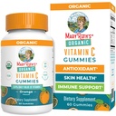 MaryRuth Organics Adult Vitamin C Gummies | USDA Organic | 면역 지원 및 전반적인 웰빙을 위한 비타민 C Gummies 14세 이상 | Vegan | 비 GMO | 오렌지 맛 | 60 개