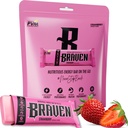 Braven Bar Strawberry Energy Bars (1.59 oz, 10 팩) - 5g Protein과 에너지 Chews Alternative - 달리기, 하이킹 및 스포츠를위한 온-고 스낵 - 글루텐 무료 스낵 - 바 단백질