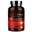 Trans-Resveratrol, PQQ & 비타민 E를 가진 ZEBORA CoQ10-300mg - BioPerine를 가진 높은 흡수 Coenzyme-Q10 - 심장 & 에너지 생산, 120 Veggie 캡슐을 위한 강력한 산화 방지제