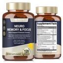Totaria 두뇌는 기억과 초점, L-Tyrosine, 알파 GPC, Ginkgo Biloba, Bacopa Monnieri, Nootropic Cognitive 지원 - Non-GMO, 글루텐 자유로운 (120의 조사)를 가진 뇌 건강을 보충합니다
