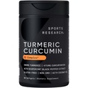 스포츠 연구 심황 쿠르쿠민 C3 Complex 500 mg, 향상된 & 블랙 페퍼 및 유기 코코넛 오일 더 나은 흡수; 비 GMO 및 글루텐 무료 - 표준화 된 95 % 쿠르쿠민이드 (60 카운트 Softgels)