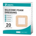 20Pcs Silicone Foam Dressing 4x4 Gentle Border, Waterproof Silicone Bandages for Wounds Care, Bed Sore Patches, Super Absorbent Wound Dressing, Self Adhesive Pressure Sore Pads