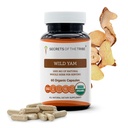 Tribe Wild Yam USDA Organic 60 캡슐의 비밀 | 유기농 채식 캡슐 및 책임감있는 농장 야생 Yam (Dioscorea Villosa) 건조 뿌리 (60 캡슐)