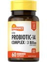 Sundance Probiotic-14 Complex | 3억 활성 문화 | 60 캡슐 | 비 GMO 및 글루텐 무료 보충