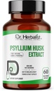 HERBALIST Psyllium Husk 추출물 1000mg (Plantago Ovata Fiber Supplement) - 60 Veg 캡슐 - 빠른 흡수, Stomach에 Gentle, Digestion & Daily Fiber를 지원합니다.