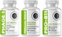 Intestinal Fortitude Gut 건강 보충교재 뭉치 - PREbiotic 금, PRO-B11, Phage 1 - w/Gold Kiwifruit Pectin, SCFA 및 Microbiome 지원을 위한 22 Billion CFU, 글루텐, 콩, & 낙농 자유로운 캡슐