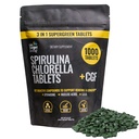 대상 Living Spirulina Chlorella + CGF | 1000 Supergreen Tablets | Vegan | Immune Support | 단백질 함량이 높은 | 알칼리성 | 영양분 | 에너지 | 회복
