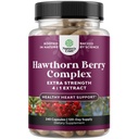 고강도 Hawthorn Berry 캡슐 - 순수한 산화 방지제 Hawthorn Berry는 잎을 가진 보충 & 꽃 추출물 4:1 건강한 심장 & 소화를 위해 - 남자 & 여자를 위한 에너지 지원 - 240의 조사 팩
