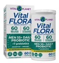 Vital Planet - Vital Flora Men over 55 Daily Probiotic, 60 Billion CFU, Diverse Strains, 유기 Prebiotics, Immune 지원, 남성, 60 캡슐에 대한 소화 건강 선반 안정 프로바이오틱스