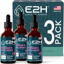 E2H All Natural Women 's Wellness, 호르몬 균형 및 PMS Relief with Black Cohosh, Dong Quai 및 Licorice Root for Hot Flash Relief (3 병)