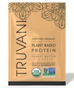 Truvani Vegan Pea Protein Powder | 땅콩 버터 | 32.7g 유기농 공장 기반 단백질 | 1 인분 | Keto | 글루텐 & 다이리 프리 | 저탄자 | 추가 설탕