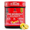 남성 및 여성을위한 6 스타 사전 운동 분말, 핑크 레몬 데일 (30 인분) - Preworkout 폭발 2.0 에너지 분말 음료 혼합 베타 알라닌 및 카페 - 스포츠 영양 보충 제품