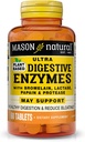 Mason 자연적인 식물 근거한 매우 소화 효소, Bromelain와 더불어, Lactase & Papain는, Digestion & Bloating 기복, 60의 캡슐, 3의 팩을 지원합니다