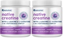 L-Leucine & L-Carnitine을 가진 NativePath 크레아틴 Monohydrate 분말 - 남자 & 여자를 위한 근육 건물 보충교재 - 30의 서빙 (포장 2)