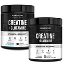 Jacked Factory Creatine + 글루타민 - 근육 회복, 근육 성장, 증가 된 강도 (30 서빙, 불타민 및 30 서빙, 블루 라즈베리)에 대한 L 글루타민 보충