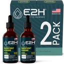 E2H Vegan Liquid Iodine - Thyroid Support and Cognitive Function - Metabolism 및 에너지 레벨을 밀어 - Vegan - Non-GMO (2 병)