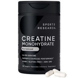 Sports Research® Creatine Monohydrate Capsules 5g, 120 Count