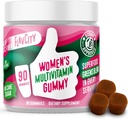 FlavCity Womens Multivitamin Gummy - 여성을위한 매일 Multivitamin Gummies - 프리미엄 비타민, 미네랄 및 Prebiotic 섬유 - Cane Sugar 또는 Seed Oil - 유기 Wheatgrass, Moringa 및 기타 (90 Gummies)