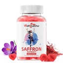 성인 아이를위한 Saffron Gummies - 남성 여성을위한 유기 Saffron 추출물 보충 무료 무드 밸런스 지원 비타민 비 GMO Strawberry 맛 30 일 공급을 가진 수면 대사