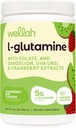 Wellah L 글루타민 분말 Strawberry Kiwi (50 인분) - 5g L 글루타민, 스테비아와 함께 단화