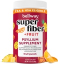 Bellway Super Fiber Powder + Fruit, Sugar Free Organic Psyllium Husk Powder Fiber Supplement for Regularity, Bloating Relief & Digestive Health, Plant-Based, Fruit Punch (50 서빙)