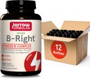 Jarrow Formulas B-Right, 최적화 된 B Complex Vit B1, B2, B5, B6, B12 및 B9 셀룰러 에너지, 면역 건강 및 스트레스 관리, 100 Veggie Caps, 최대 100 일 공급, 12 팩