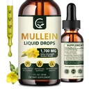(2 팩) Lungs 용 Mullein Drops - Lungs Cleanse 및 Respiratory Support, Elderberry, Marshmallow Root 및 Orange Peel for Bronchial Support, 1 Fl Oz의 강력한 4