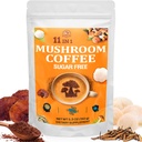 버섯 커피 - 11 Superfood Mushrooms와 버섯 커피 유기, Lion 's Mane, Reishi, Chaga, Cordyceps 및 Adaptogens, 에너지, 초점, 기억 및 Immunity를위한 버섯 보충 - 5.3oz