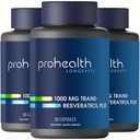 ProHealth Trans Resveratrol Plus 1000mg. 세계에서 가장 연구 된 트랜스 리 보충. 의사는 Quercetin & BioEnhancers로 Max Potency를 위해 공식화했습니다. 실험실은 98% 순수한 시험했습니다. 30의 서빙 (3 팩)