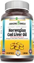 놀랄만한 오메가 노르웨이어 Cod Liver Oil (Omega-3, EPA/DHA) 보충교재 | 1000 Mg Per 서빙 | 120 Softgel | 오렌지 맛 | Non-GMO | 글루텐 프리 | 미국