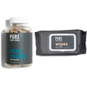 남성 Original Vegan Cleanliness Fiber Supplement, 120 캡슐, Eco-Responsible Stay Ready Wipes with Micellar and Aloe (48 카운트)
