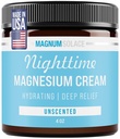 Magnum Solace 마그네슘 로션 – Hydrating Nighttime Cream Apply to Leg, Arms or Chest - Topical Chloride USA Made and Safe for Kids (무향되지 않음)
