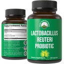 Lactobacbacco Reuteri 50 억 CFU Probiotics 임상적으로 Studied PreticX® XOS Prebiotic - Probiotic 캡슐 Gut 건강 및 소화 지원을위한 보충 - 미국 여성 및 남성 모두 테스트