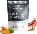 Sprout Living, Epic Protein, Plant Based Protein & Superfoods Powder, Real Sport | 24 Grams Organic Protein Powder, Recovery, Vegan, Non Dairy, Non-GMO, Gluten Free, Low Sugar (1 파운드, 12 서빙)