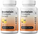 Balancebreens Bromelain 500mg, 120 캡슐 - 파인애플 추출물 소화 효소, 지원 소화 및 합동 건강 보충교재