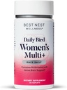 최고의 둥지 웰빙 여성 멀티 플러스 - 두뇌 & 바디 건강 지원 보충 - 에너지 지원을위한 Gentle Iron Supplement - 메틸화 된 비타민 - 30 캡슐
