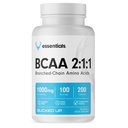 BCAA를 2:1:1 캡슐에 넣으십시오 | 분지된 사슬 아미노산 보충교재 | 1000mg 서빙 당 | 글루텐 무료, 비 GMO, 제3자 시험되는 | BCAA 보충교재 100 서빙 (200의 캡슐)