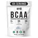 BCAA 분말 2:1: 1, 남자와 여자를 위한 Unflavored 분지된 사슬 아미노산 음료 & 조각 비 GMO No-Additives, 105 서빙, 1.4 lb (630g)에서 섞기를 위한 순수한 BCAA 에너지 분말