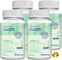 CoQ10 600mg Softgels | 높은 흡수 CoQ10 Ubiquinol 보충교재 | 비타민 E & Omega 3 6 9로 강화되는 감소된 모양 | 건강에 좋은 산화를 억제하는 발전소|240 Softgels