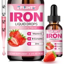 여자 남자 & 아이 Multivitamin 철 하락을 위한 액체 철 보충교재 Folate, 비타민 C, B6, B12, Anemia, 철 결핍, 혈액 건축업자, 에너지 - 자연적인 딸기 풍미, Vegan 2 Fl Oz를 위한 아연