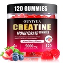 Creatine Monohydrate Gummies 남성 & 여성을 위한 5000mg - 설탕 자유로운 전 운동 보충교재, 근육 힘, 근육 건축업자, 에너지 부스트, 혼합 Berry 풍미, 120 조사를 위한 Chewable