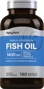 배관 바위 물고기 오일 오메가 3 보충 | 1400 mg | 190 Softgel | 여성과 남성 | 트리플 강도 | EPA 및 DHA | Non-GMO & 글루텐 무료