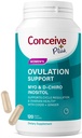 CONCEIVE PLUS Ovulation Support | 여성용 Myo-Inositol & D-Chiro Inositol | 여성용 생식 호르몬 밸런스용 PCOS 보조제 | COQ10, Folic Acid, Ginger | 30 Day 공급