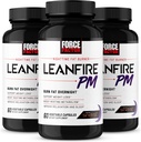 Force Factor LeanFire PM, 여성 및 남성을위한 체중 감소 알약, 지방 버너 및 자정 체중 감소 알약을 태우고 지방을 태우고, 부스트 Metabolism을 개선하고, 가능한 결과에 대한 수면을 개선, 60 개 (포장 3)